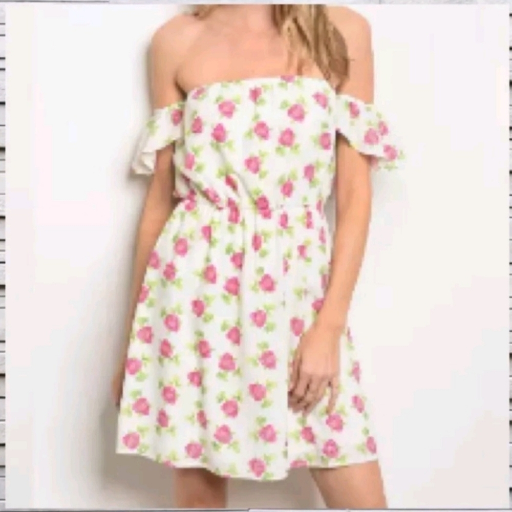 NWT Everly Floral Dresses Off Shoulder - Picture 1 of 11